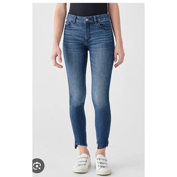 NWOT DL1961 FLORENCE ANKLE MID RISE SKINNY Instasculpt Size 26 Blue Jean - Picture 1 of 6